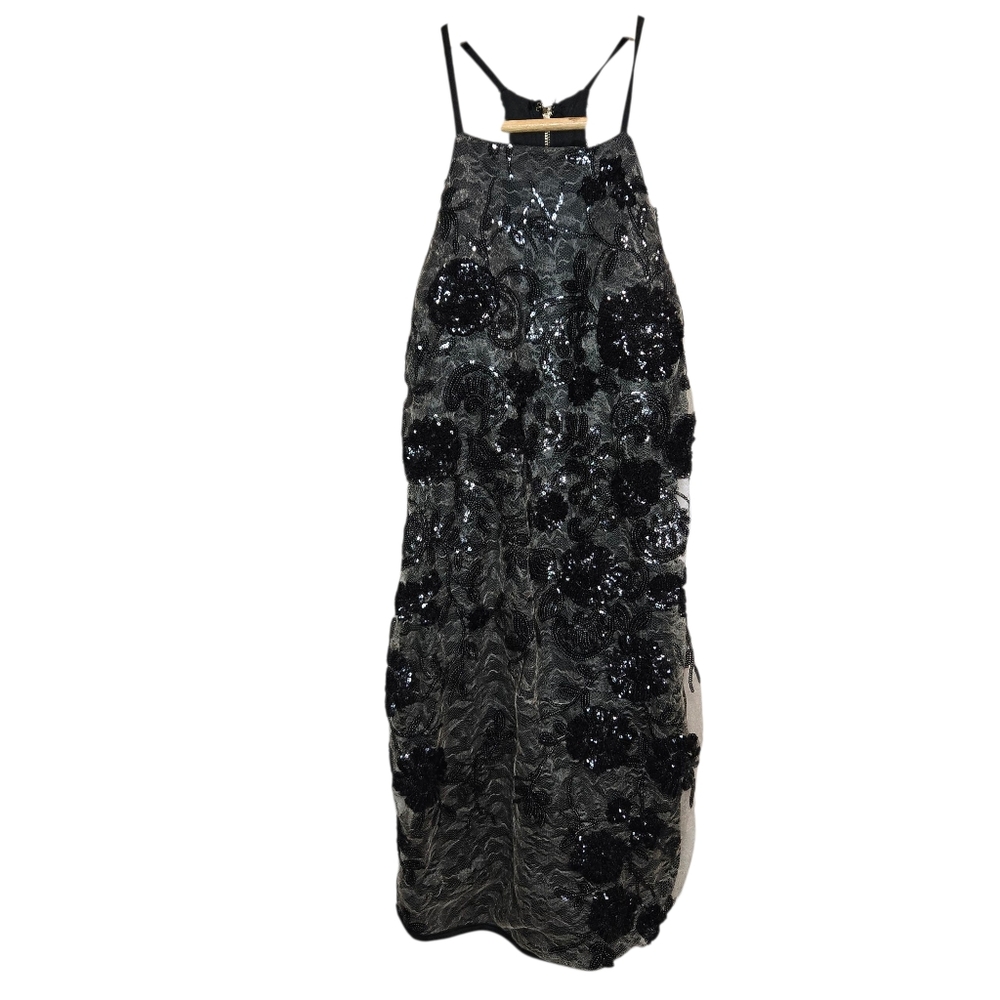 Windsor Sequin Floral Halter Dress